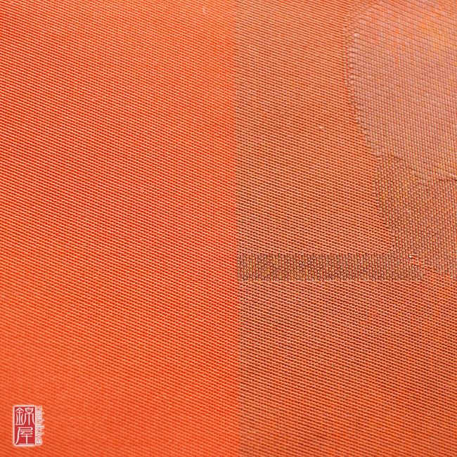 正絹名古屋帯　六通柄 橙地に花柄_画像8