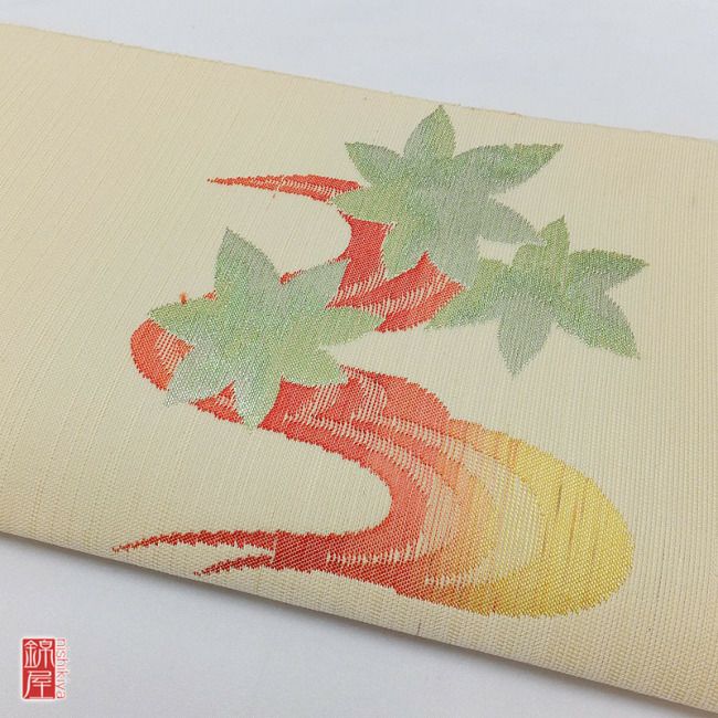 正絹　紬　名古屋帯　太鼓柄_画像5