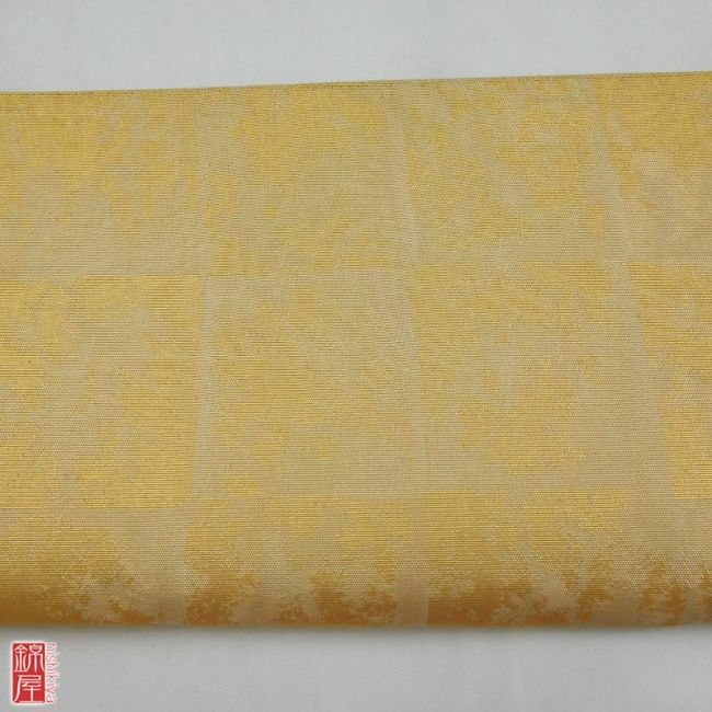 正絹　袋帯　全通柄　たれ先に柄付き 金・銀地に流水・波柄_画像8