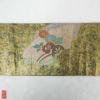 九寸名古屋帯 金箔 螺鈿風光彩 正絹 太鼓柄 名古屋仕立て 良品_画像7