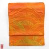 袋帯 六通柄 正絹 橙地に幾何学柄・抽象柄_画像1