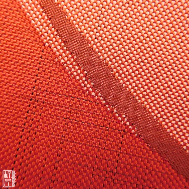 袋帯 六通柄 正絹 良品 赤・朱地に花柄 一般用_画像3