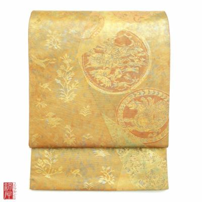 袋帯 「青銅箔」 引箔 六通柄 正絹