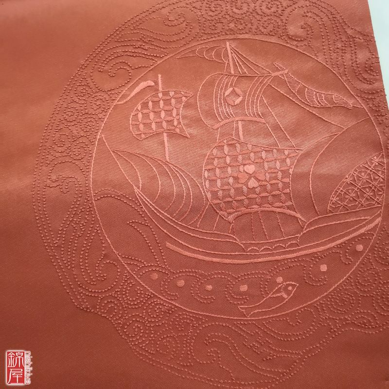 袋帯 相良刺繍 太鼓柄 正絹 美品_画像4