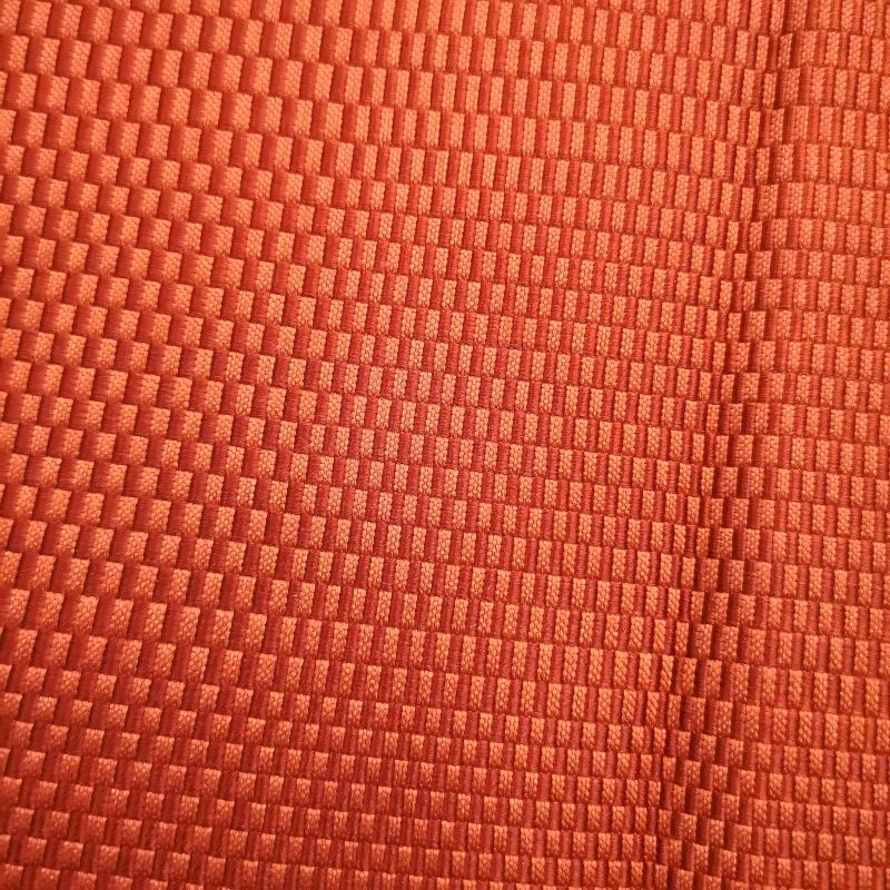 八寸名古屋帯 全通柄 松葉仕立て 正絹 美品 橙地にチェック・格子柄_画像8