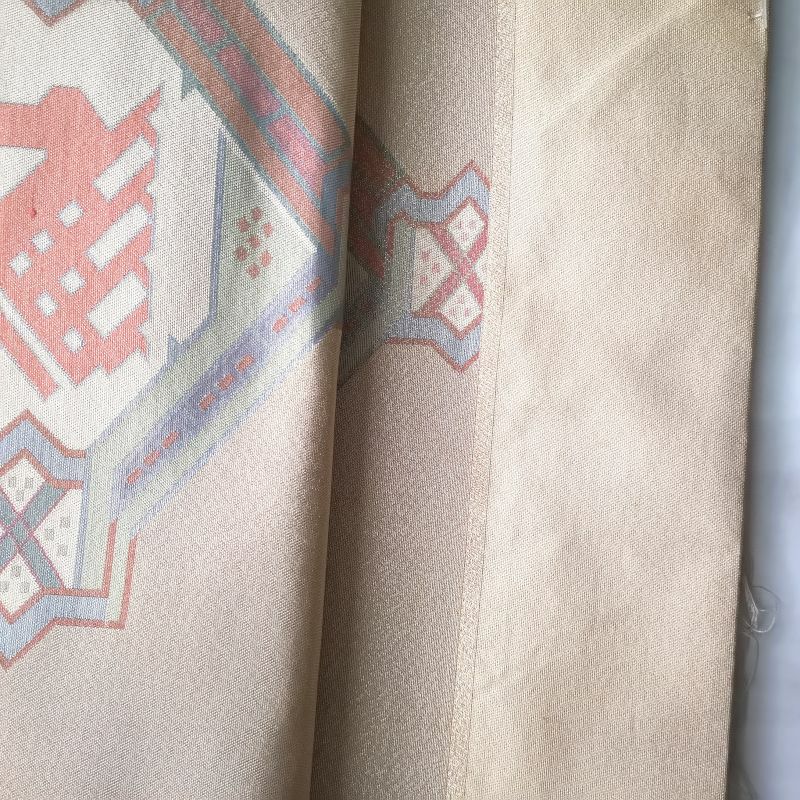 反物 袋帯 西陣織 六通柄 正絹 証紙付 金・銀地に人物・動物柄_画像5