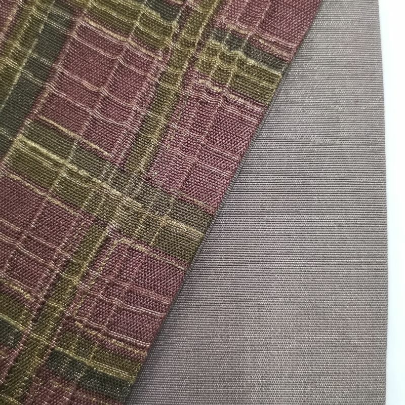 袋帯 全通柄 正絹 良品 茶地に花柄・チェック・格子柄 一般用_画像7