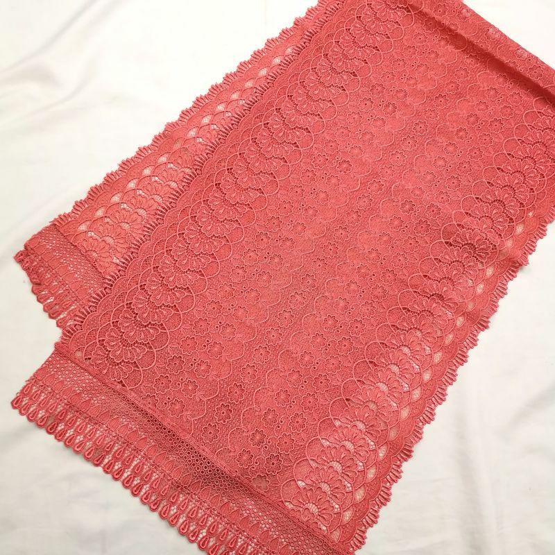 レースショール 春夏用 良品 ピンク地に花柄_画像2