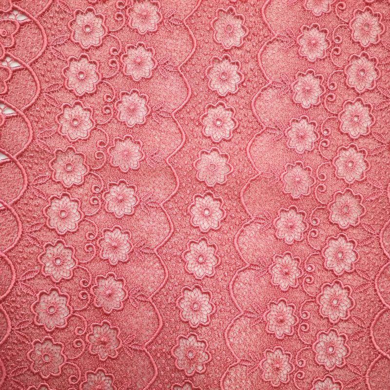 レースショール 春夏用 良品 ピンク地に花柄_画像4