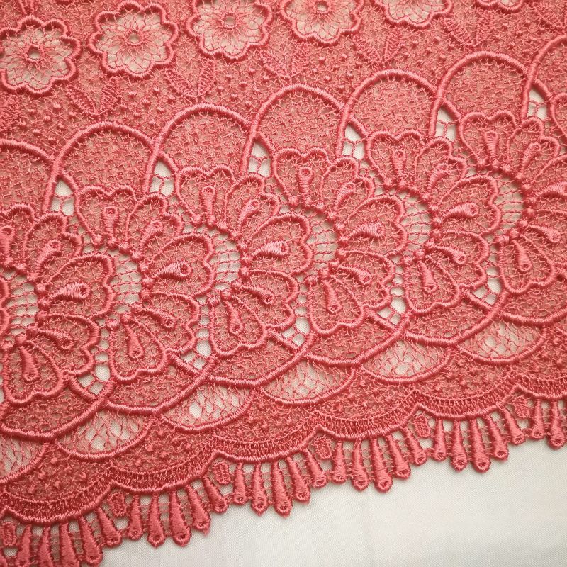 レースショール 春夏用 良品 ピンク地に花柄_画像7