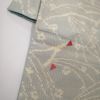 平織紬 正絹 白地に花柄・木の葉・植物柄_画像9