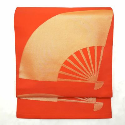 袋帯 正絹 赤・朱地に古典柄 フォーマル用