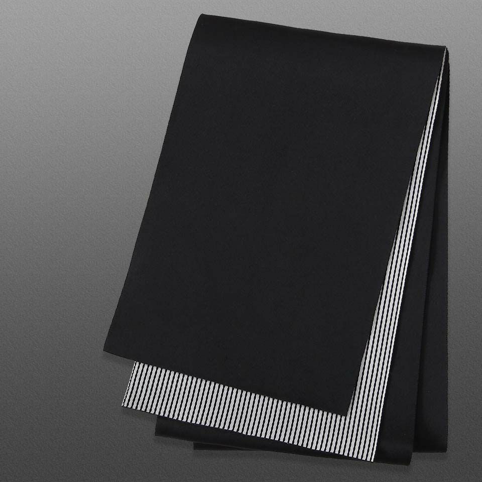 帯 半幅帯 黒 ストライプ リバーシブル 袴下帯 浴衣帯 洗える_画像1