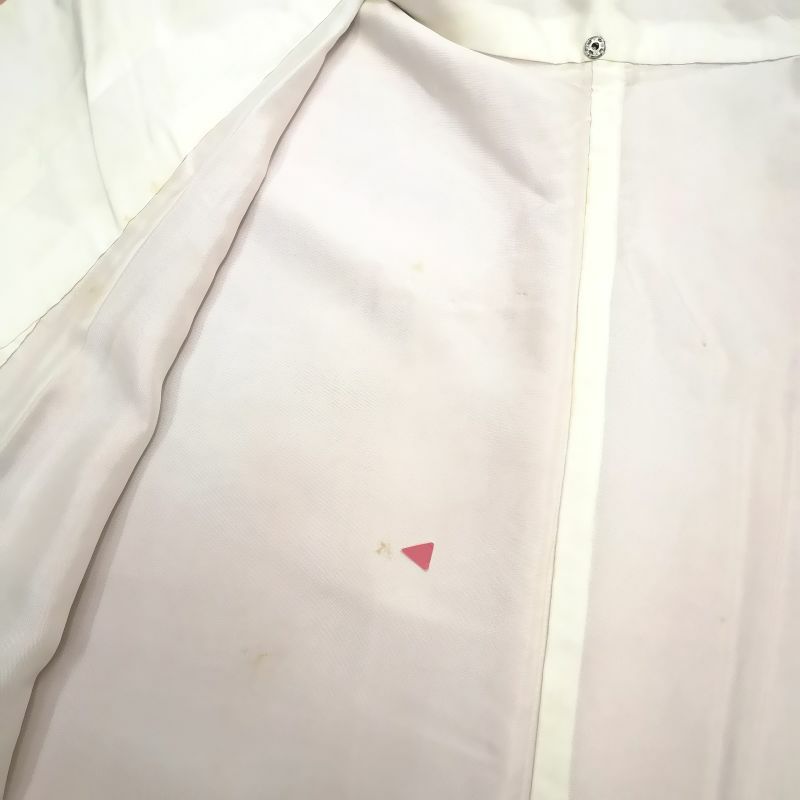 附下小紋 正絹 橙地に流水・波柄_画像12