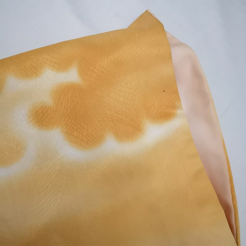 化繊小紋 橙色地に雲柄_画像5