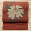 名古屋帯 刺繍 太鼓柄 正絹 花柄 名古屋仕立て 小豆・エンジ_画像1