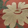 名古屋帯 刺繍 太鼓柄 正絹 花柄 名古屋仕立て 小豆・エンジ_画像2