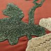 名古屋帯 刺繍 太鼓柄 正絹 花柄 名古屋仕立て 小豆・エンジ_画像3