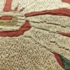 名古屋帯 刺繍 太鼓柄 正絹 花柄 名古屋仕立て 小豆・エンジ_画像4