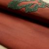 名古屋帯 刺繍 太鼓柄 正絹 花柄 名古屋仕立て 小豆・エンジ_画像6
