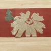 名古屋帯 刺繍 太鼓柄 正絹 花柄 名古屋仕立て 小豆・エンジ_画像8