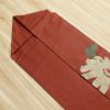 名古屋帯 刺繍 太鼓柄 正絹 花柄 名古屋仕立て 小豆・エンジ_画像13