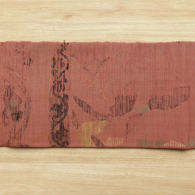 名古屋帯 六通柄 正絹 幾何学柄・抽象柄 名古屋仕立て ピンク_画像7