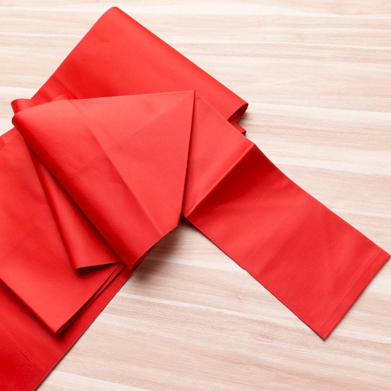 八寸名古屋帯 正絹 花柄 松葉仕立て 赤・朱_画像9