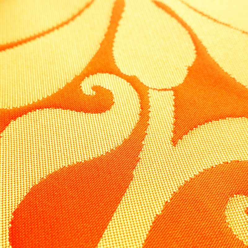 名古屋帯 正絹 幾何学柄・抽象柄 名古屋仕立て 橙_画像3