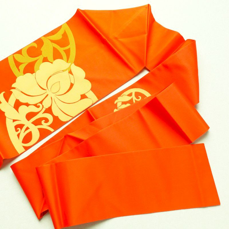 名古屋帯 正絹 幾何学柄・抽象柄 名古屋仕立て 橙_画像9