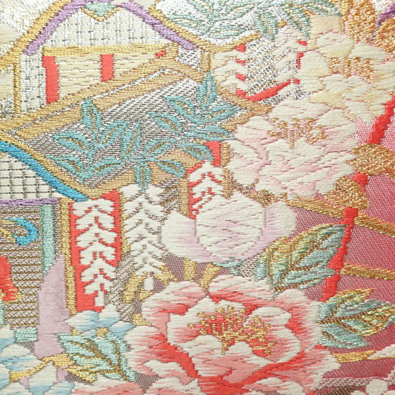 帯反物 フォーマル用 正絹 古典柄 金・銀_画像4