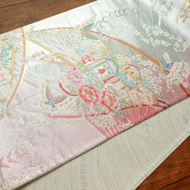 帯反物 フォーマル用 正絹 古典柄 金・銀_画像9