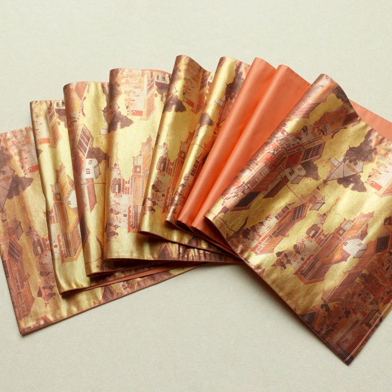 袋帯 六通柄 良品 フォーマル用 正絹 風景柄 金・銀_画像16