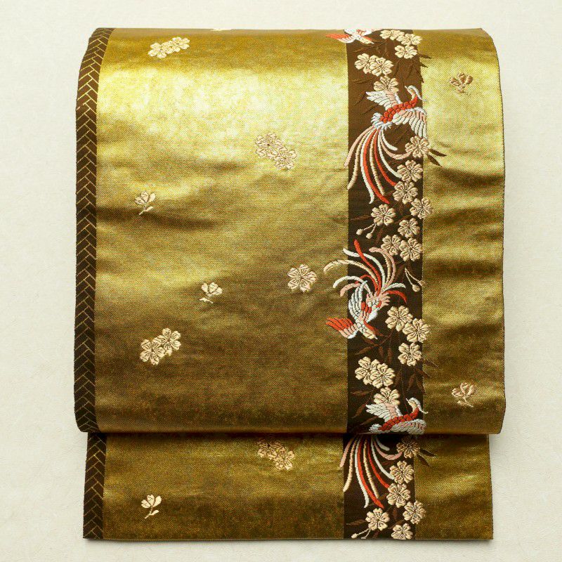 袋帯 六通柄 美品 フォーマル用 正絹 縞柄・線柄 金・銀_画像1
