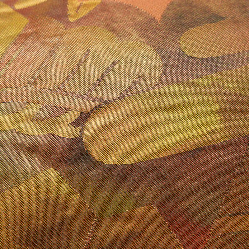 名古屋帯 太鼓柄 正絹 古典柄 通し仕立て 茶_画像3