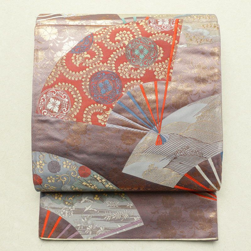 袋帯 六通柄 フォーマル用 正絹 古典柄 紫・藤色_画像1