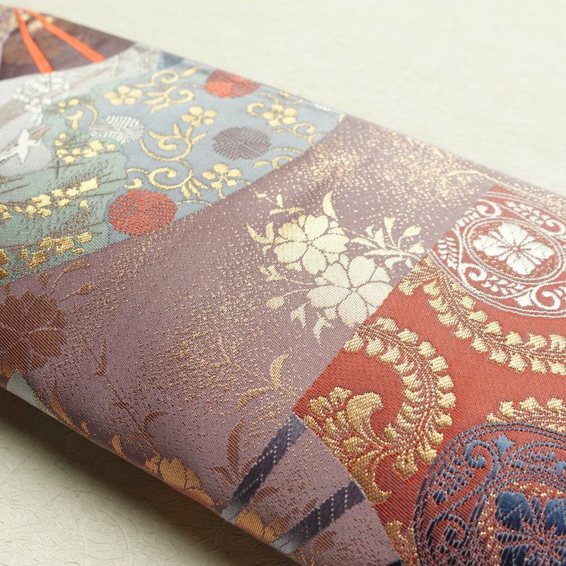 袋帯 六通柄 フォーマル用 正絹 古典柄 紫・藤色_画像18