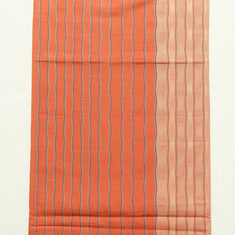 帯反物 証紙あり 一般用 混紡 縞柄・線柄 橙_画像8