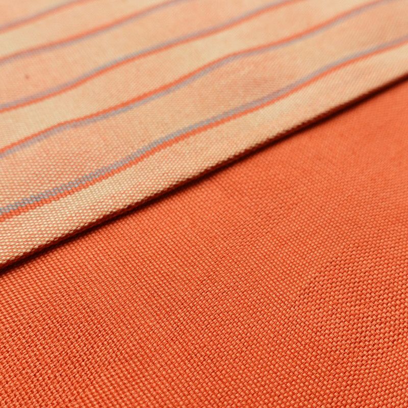 帯反物 証紙あり 一般用 混紡 縞柄・線柄 橙_画像11