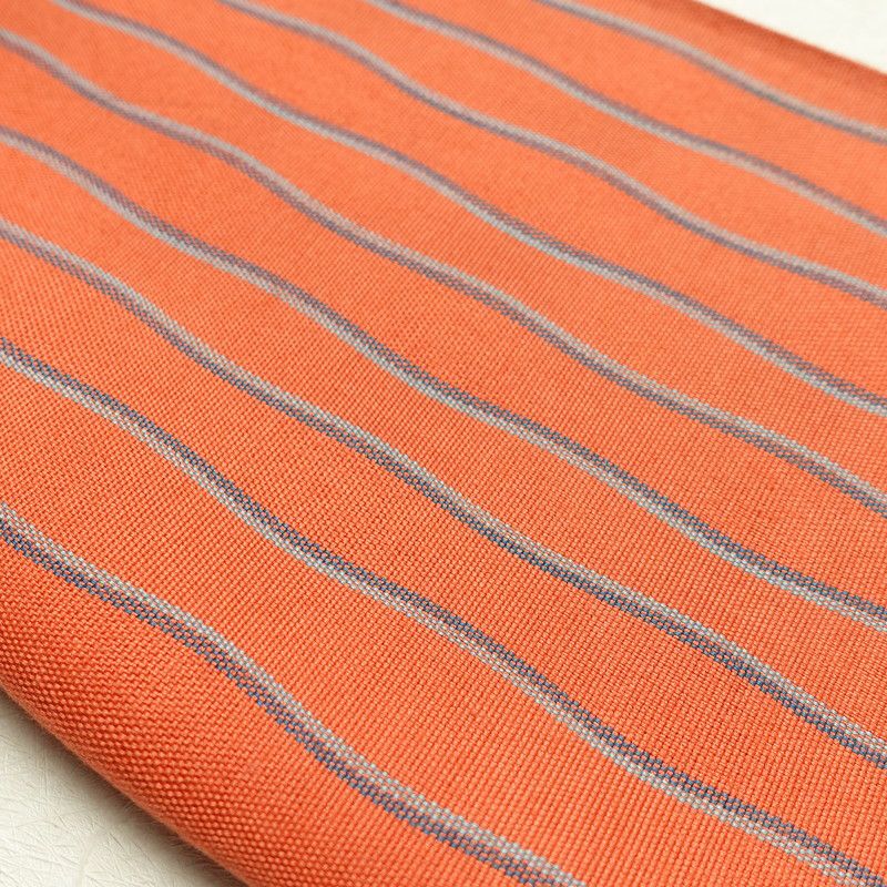 帯反物 証紙あり 一般用 混紡 縞柄・線柄 橙_画像16