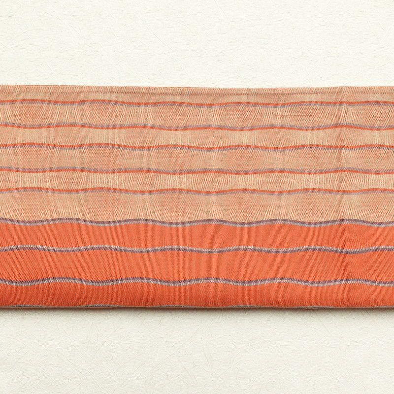 帯反物 証紙あり 一般用 混紡 縞柄・線柄 橙_画像17