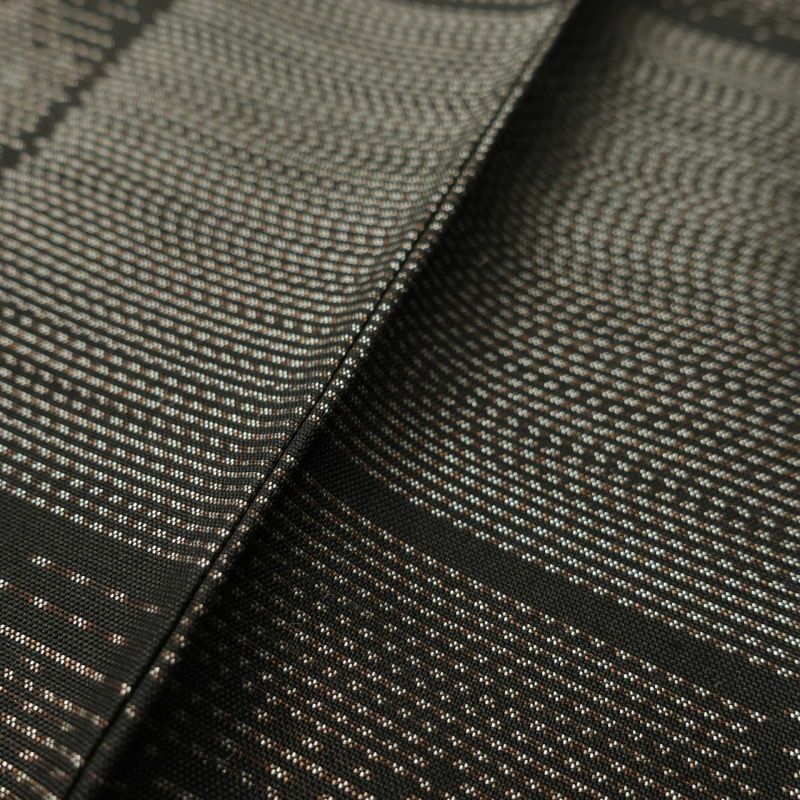 大島紬 良品 証紙なし しつけ糸付き 正絹 やまと謹製 幾何学柄・抽象柄 袷仕立て グレー_画像9