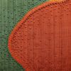 袋帯 相良刺繍 刺繍 紬 全通柄 良品 一般用 正絹 無地 緑・うぐいす色_画像3