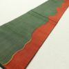 袋帯 相良刺繍 刺繍 紬 全通柄 良品 一般用 正絹 無地 緑・うぐいす色_画像12