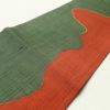 袋帯 相良刺繍 刺繍 紬 全通柄 良品 一般用 正絹 無地 緑・うぐいす色_画像14