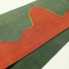 袋帯 相良刺繍 刺繍 紬 全通柄 良品 一般用 正絹 無地 緑・うぐいす色_画像19