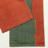 袋帯 相良刺繍 刺繍 紬 全通柄 良品 一般用 正絹 無地 緑・うぐいす色_画像21