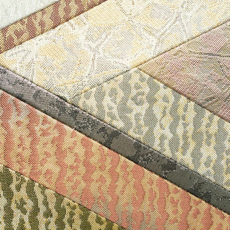 袋帯 全通柄 一般用 正絹 幾何学柄・抽象柄 緑・うぐいす色_画像3