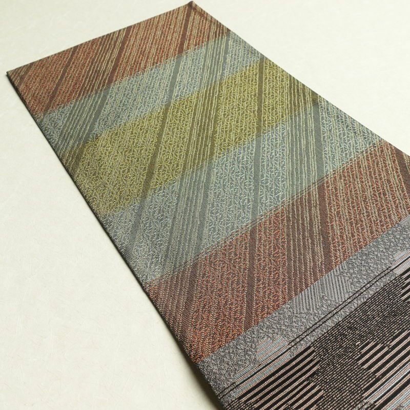袋帯 六通柄 美品 フォーマル用 混紡 縞柄・線柄 多色使い_画像24