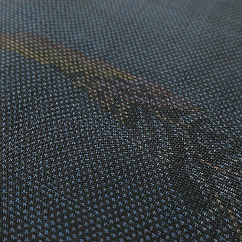 大島紬 良品 証紙あり しつけ糸付き 正絹 花柄 袷仕立て 青・紺_画像6